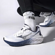 美津濃（MIZUNO）男鞋跑鞋25新款ASTRO X厚底高彈緩震護膝慢跑鞋透氣跑步鞋 05白色/平菇灰/深藍 40 (255mm)