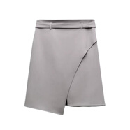 奧萊專柜ZARA 女裝時(shí)尚氣質(zhì)高腰開叉扣環(huán)中長(zhǎng)半身裙 石色 XS