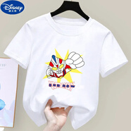 迪士尼（Disney）2025新款夏季兒童衣服奧特曼SUN薄款嬰半袖男童體短袖男透氣上衣 奧特曼SUN 白色 100 建議20-30斤