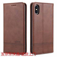 炫浪蘋(píng)果XSMax手機(jī)殼翻蓋SE皮套iphone11保護(hù)套7/8plus防摔男女6s iphone【XSMAX】淺棕