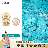 Vana平安鎖耳釘女銀耳環(huán)耳飾氣質(zhì)七夕情人節禮物送女朋友老婆 限定【真玫瑰花盒套裝】