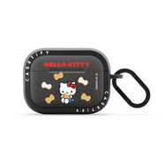 斑馬CASE聯(lián)名新款Hello Kitty50周年凱蒂貓貼紙AirPods3代保護(hù)耳機(jī)殼 霧面黑色餅干KT貓 蘋果AirpodsPro第二代