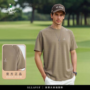 薩拉維夫（SLLAVIF）重磅圓領(lǐng)短袖T恤男夏季半袖上衣潮牌痞帥百搭寬松體恤 沙漠 3XL