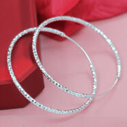 百年老鳯祥999足銀滿(mǎn)天星大圈耳環(huán)女圓圈耳圈2025新款感圈耳墜 直徑4厘米