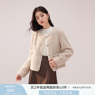 香影【貓貓絨】毛絨外套女秋冬季小個(gè)子皮毛一體羊羔毛風(fēng)仿生皮草 燕麥色 M
