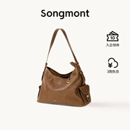 Songmont【李娜同款】山下有松循跡系列hobo包植鞣牛皮斜挎軟包 檀棕 中號 現(xiàn)貨