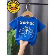 童裝男童夏裝洋氣新款短袖t恤寶寶帥氣polo衫上衣小童半袖嬰兒童 藍色 110 110建議身高100-110CM4-5歲