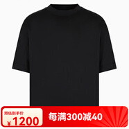 阿瑪尼（Emporio Armani）EA 阿瑪尼 男士鷹標(biāo)寬版圓領(lǐng)短袖T恤3D1TA1 1JUVZ 黑色 999 L (香港倉(cāng))
