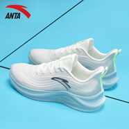 安踏（ANTA）男鞋運(yùn)動(dòng)鞋子男夏季新款網(wǎng)面透氣跑步鞋黑武士減震輕質(zhì)休閑旅游鞋 象牙白/淡鋼藍(lán)-3 42