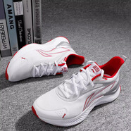 李寧（LI-NING）越影系列跑步鞋男款2025夏季新款網(wǎng)面透氣防滑薄款公務(wù)運動鞋 白紅色 男款越影跑鞋 42