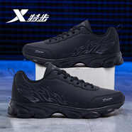 特步 XTEP男鞋跑步鞋2025夏季新款網(wǎng)面透氣減震跑鞋休閑鞋子男青少年運動鞋 黑灰【防水皮面】 42