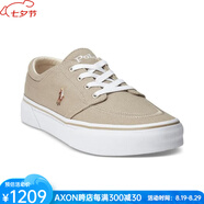 保羅拉夫勞倫（Polo Ralph Lauren）男鞋F(xiàn)axon 帆布鞋系帶平底小馬駒秋季休閑鞋奢侈品潮牌歐美休閑鞋 HAMPTON KHAKI/MULTI PP 7 =40歐碼