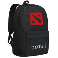 華可刀塔2周邊書包 DOTA2游戲steam劍圣二次元動漫卡通 黑色 DOTA2紅標志z 29X45X13CM