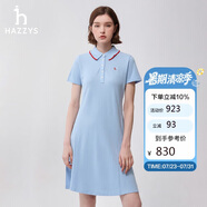 哈吉斯（HAZZYS）女裝 夏季款女士撞色領(lǐng)收腰甜美風連衣裙女AQWSE03BE06