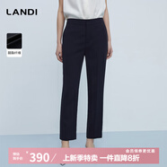 藍地（LANDI）藏藍色經(jīng)典醋酸收腰西服中腰直筒褲春季新款西裝 藏藍色第二批 L