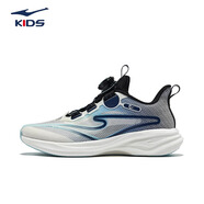 鴻星爾克閃電童鞋男童網(wǎng)鞋旋轉扣兒童輕便透氣運動(dòng)鞋2025夏季新款軟底跑鞋 微晶白/青石藍 33