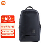 小米（MI）休閑運動雙肩包 男女筆記本電腦包 時尚背包學生書包 黑色