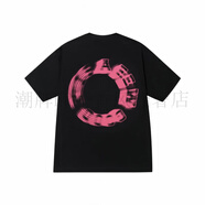 AFGK25SS美式幻影環(huán)形LOGO短袖T恤夏季男女休閑國潮情侶半袖體恤 黑色 現(xiàn)貨 2XL