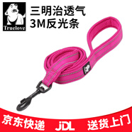 TRUE LOVE狗狗牽引繩寵物鏈子減震遛狗神器小中大型犬金毛柯基 玫紅 加長(zhǎng)L(長(zhǎng)200cm2.5cm)
