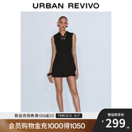 UR2025夏季新款女裝高智感氣質(zhì)飄帶無袖連衣裙UWG750081 黑色 (裙長(zhǎng)偏短) XL