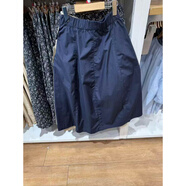 MUJI COM無(wú)印良品同款 夏棉質(zhì)繭形長(cháng)裙半身裙高腰A字顯瘦中長(cháng)裙女476319/4 藏青色 XL