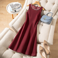皮爾卡丹（pierre cardin）小香風(fēng)背心裙女秋冬感無(wú)袖毛呢連衣裙氣質(zhì)禮服馬甲裙2025新款 連衣裙 S 90斤內