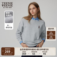 Teenie Weenie小熊春簡(jiǎn)約時(shí)尚美式運動(dòng)衛衣學(xué)院風(fēng)白色T恤上衣女裝 淺灰色 M (165)