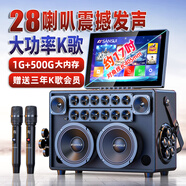 山水家庭ktv音響套裝家用卡拉ok一體機(jī)廣場(chǎng)舞音響帶顯示屏戶外音響k歌專用便攜無(wú)線藍(lán)牙音箱重低音炮 Q58 28喇叭+點(diǎn)歌+500G硬盤+話筒