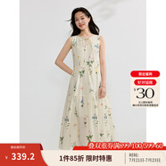 茵曼植物碎花女裝無袖連衣裙浪漫度假風寬松2025夏季新品花苞長裙子 杏色-18528030【好評返現(xiàn)】 M