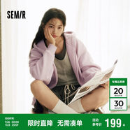 森馬（Semir）外套女搖粒絨落肩寬松慵懶氣質(zhì)冬2025連帽夾克ins潮109725108005