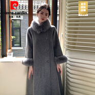 皮爾卡丹（pierre cardin）赫本風(fēng)呢子大衣2025冬季新款富家千金高級(jí)感氣質(zhì)中長(zhǎng)款羊毛外套 嘉興雙面呢大衣灰色 M 濮院雙面絨大衣  品質(zhì)好貨