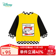 迪士尼寶寶（Disney Baby）迪士尼童裝男童外套閃電麥昆休閑外套汽車總動員加絨上衣 黃色 4歲/身高110cm