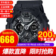 卡西歐CASIO女表G-SHOCK運動手表女防水炫彩網(wǎng)紅同款女表雙顯石英表 情人節(jié)禮物女 GMA-S120MF-1A黑銀