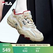 FILA 斐樂官方老爹鞋男女情侶鞋減震跑步鞋運(yùn)動鞋掠奪者 2 【女款】米色/雨霧灰-AN 37.5