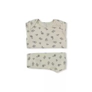 benebene四季款兒童居家服套裝男女寶寶新生嬰兒純棉上衣長(cháng)褲套裝 奶油色 均碼 73cm