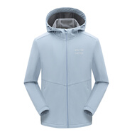 亞特（AIR TEX）男女連帽軟殼衣登山服防風(fēng)夾克蓄熱保暖抓絨外套戶(hù)外沖鋒衣 月藍_【男女同款】SD M