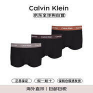 Calvin Klein CK 男士棉質(zhì)平角內(nèi)褲 套裝套盒3條裝 U2664G Q41黑色 L 