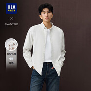 HLA海瀾之家長(cháng)袖襯衫男秋季25純棉經(jīng)典豎條紋休閑襯衣男