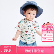 巴拉巴拉嬰兒t恤寶寶打底衫女童上衣男短袖夏季全棉可愛 綠紅色調(diào)00346 100