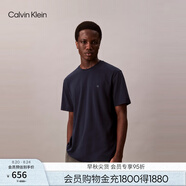 Calvin Klein高級(jí)成衣系列25春夏男士ck純棉休閑凈色內(nèi)搭短袖上衣T恤4LB275G CEF-藏藍(lán) M