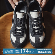 馬登夏季新款小白板鞋運動休閑鞋透氣GAT賽車平底阿甘德訓(xùn)練鞋子男女 墨黑色 /國風(fēng)款薄底絲綢刺繡國潮 馬登工裝 38 (240mm) 男碼