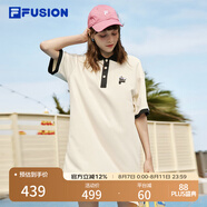 FILA FUSION斐樂(lè )潮牌女子連衣裙夏時(shí)尚寬松簡(jiǎn)約POLO領(lǐng)連身裙 乳糖色-BG L （170/88A/L）