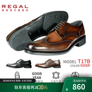 REGAL麗格T17B商務(wù)正裝皮鞋男士皮鞋布洛克鞋德比鞋T29B系列男鞋固特異 【NEW】NDBR(深褐色) 39 (245mm)