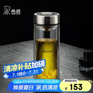 希諾雙層玻璃杯男家用商務辦公泡茶杯子過濾車載水杯XN-9301 265mL