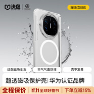 決色【透如裸機保護中軸】適用于華為Matex6手機殼透明高清鏡頭支架x6典藏版保護殼磁吸散熱時尚保護套 冰透白【鏡頭支架】【中軸保護】