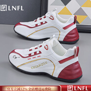 LNFL輕奢潮牌男鞋2025夏季新款休閑鞋厚底增高老爹鞋運動(dòng)跑步鞋子男 白紅色【四季款】 現貨速發(fā) 40 標準運動(dòng)鞋碼