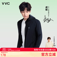 VVC成毅同款防曬衣男女502UV防曬服涼感透氣冰絲皮膚衣外套 時尚黑 L （160-170/50KG-60KG）