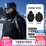駱駝（CAMEL）沖鋒衣男[baby同款]羽絨內膽三合一加絨保暖防風(fēng)登山服外套女 O005R，幻影黑 ，中性款（升級） L
