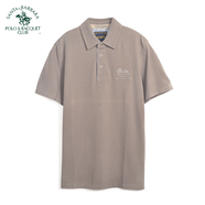 圣大保羅（POLO&RACQUET CLUB）夏季新品時尚翻領(lǐng)純棉T恤商務(wù)男裝男士休閑短袖純色POLO 咖色 Z3 L 50 170/88B