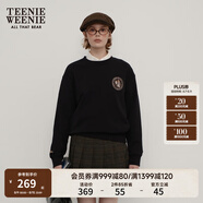 Teenie Weenie小熊春季美拉德簡(jiǎn)約圓領(lǐng)寬松休閑復(fù)古學(xué)院衛(wèi)衣上衣女 黑色 M (165)